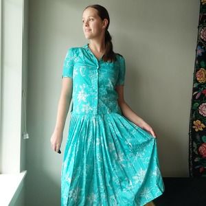 Vintage 60s/70s Campus Casuals Novelty Print Pleated Skirt SET (not dress)